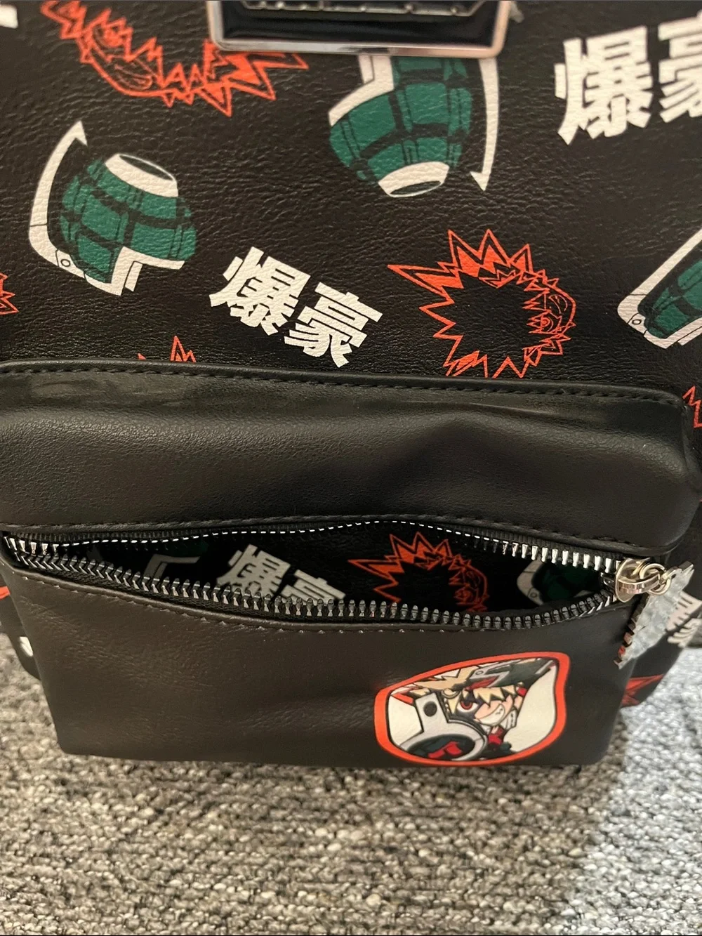 My Hero Academia Bakugo Patterned Black Mini Backpack